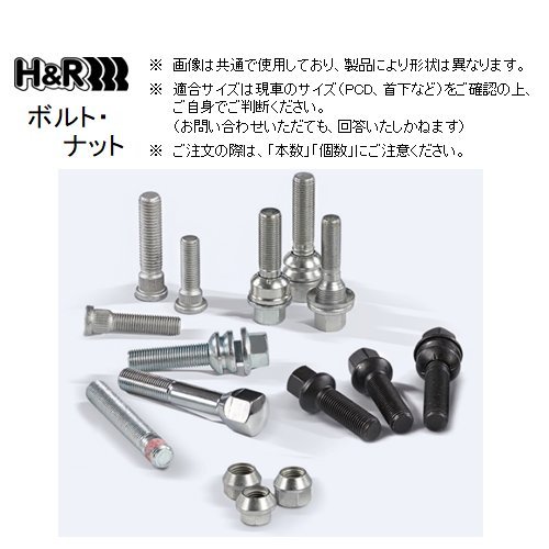 H＆R スリーブ付ボルト (16本) M14×1.5 首下54mm 19HEX カイエン/トゥアレグホイール用　1455407_画像1