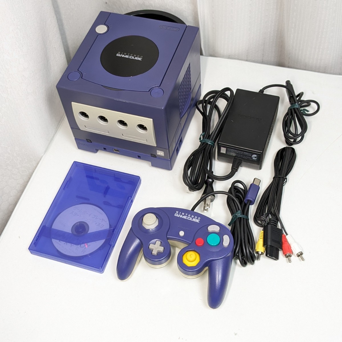 動作品 任天堂 ニンテンドー nintendo ゲームキューブ gamecube 本体 dol-001 ゲームボーイプレイヤー dol-017  バイオレット 中古品