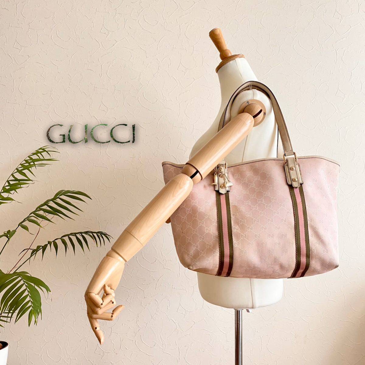 正規品 GUCCI グッチ シェリーライン レザーハンドバッグ レディース