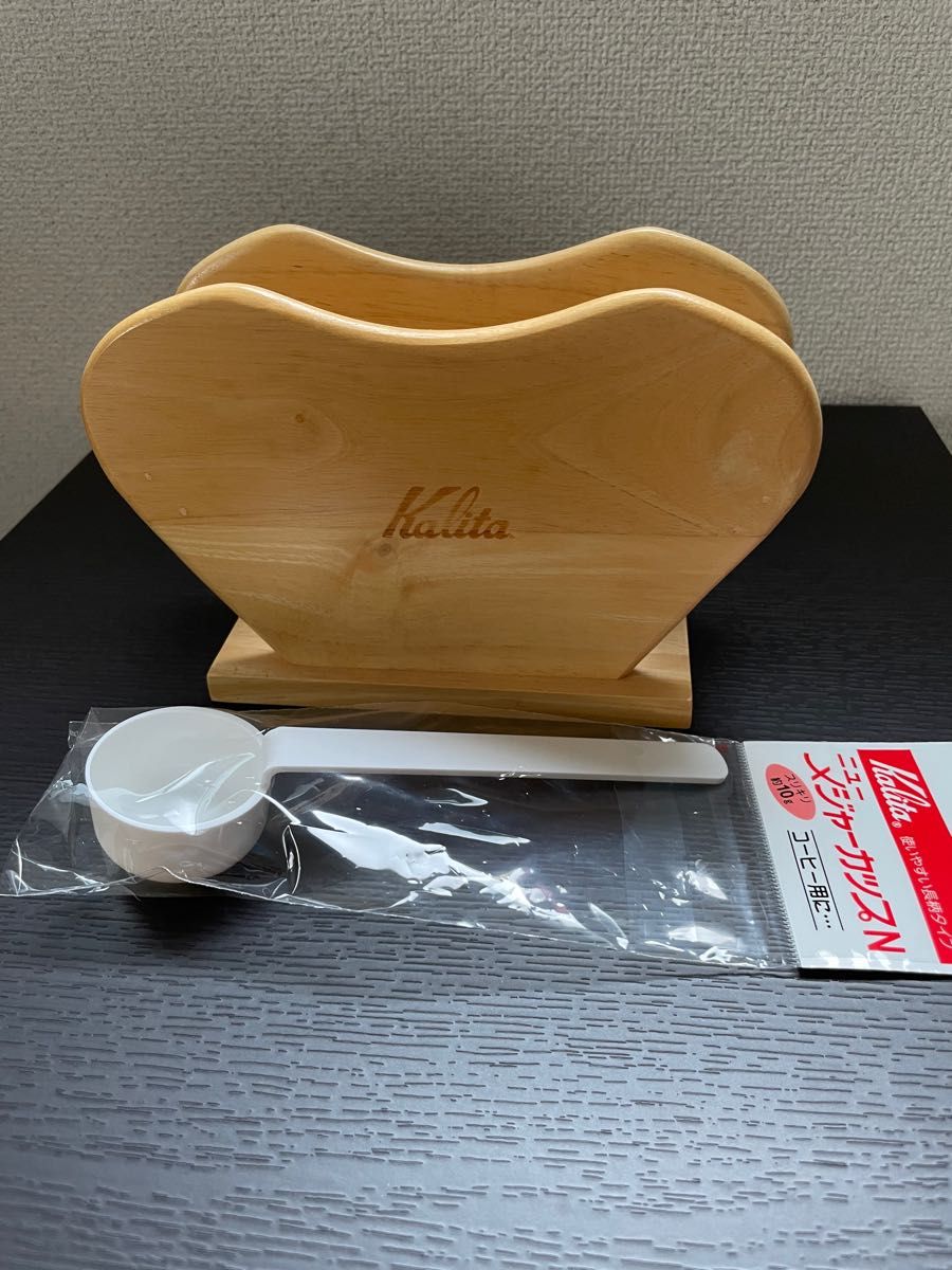 Kalita 木製ろ紙ラック （大）＋Kalitaメジャーカップ約10g