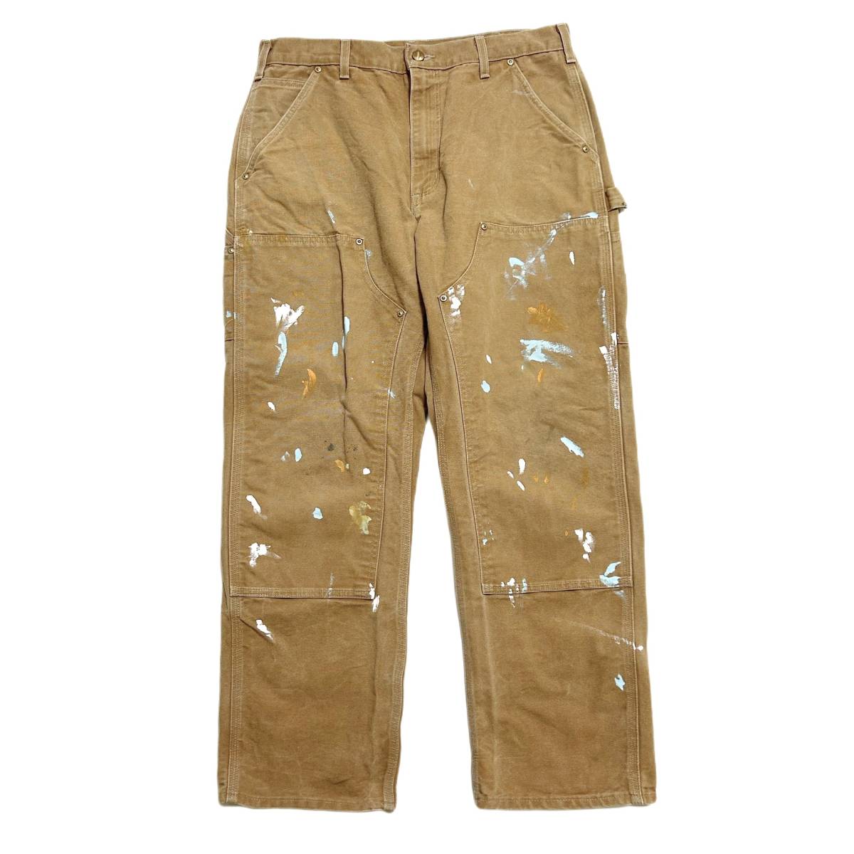 ペンキだらけ USA製【Carhartt カーハート ブラウンダック ペンキだらけ USA製【Carhartt カーハート ブラウンダック