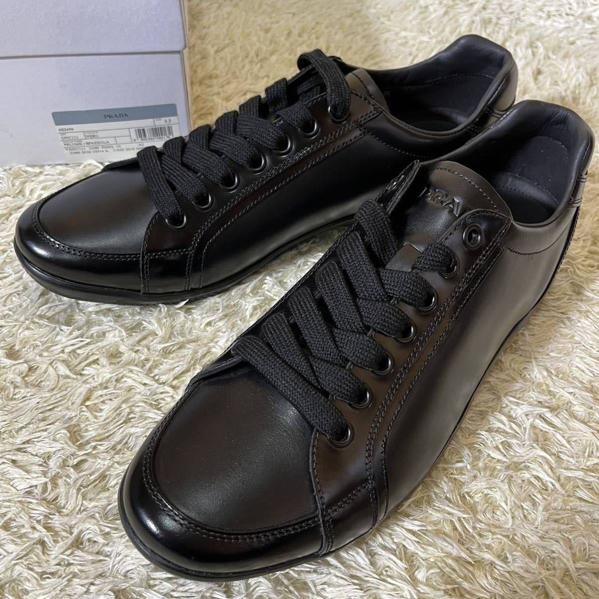 未使用・箱付 PRADA プラダ レザースニーカー レザーシューズ 箱付き