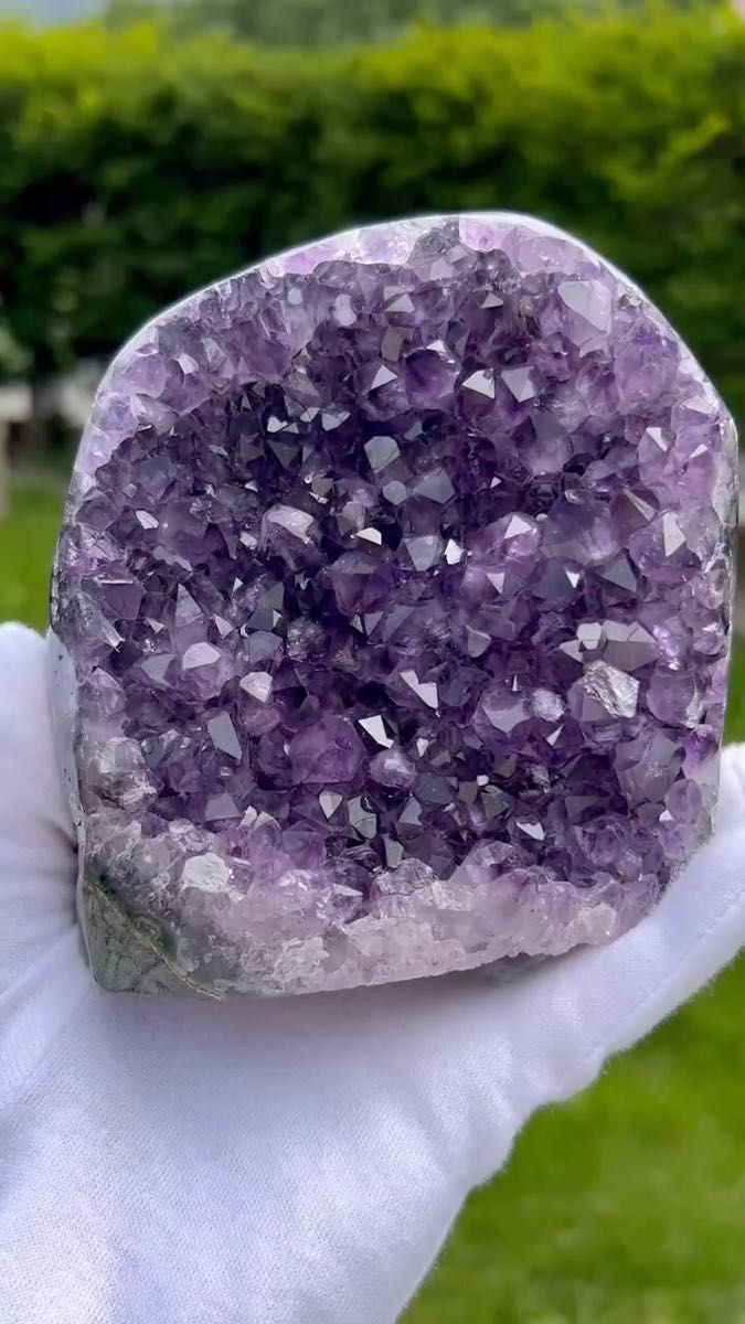 極上 天然アメジストドーム 瑪瑙母岩 高品質 濃紫 紫水晶原石 台座付き 
