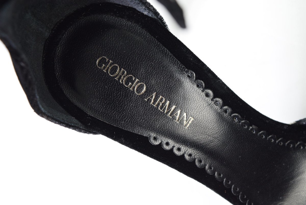 5000-SS00100★GIORGIO ARMANI/ジョルジオアルマーニ★未使用 美品 ブラック黒白柄 パンプス 34 (21-21.5cm）アンクルストラップ　_画像6