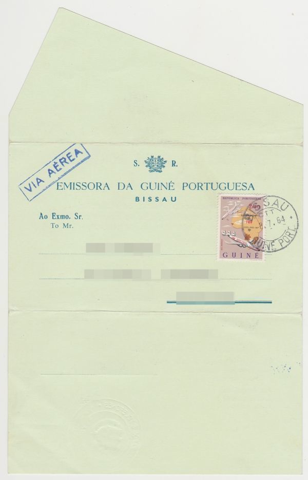 ベリカード　ポルトガル領ギニア　Emisora da Guine Portuguesa １９６４年　ＢＣＬ_画像2