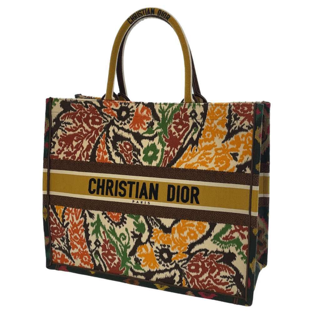 クリスチャン・ディオール トートバッグ ブック ラージ Christian Dior バッグ ボタニカル調 刺繍柄
