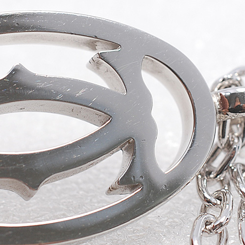  Cartier 2C motif key holder key ring silver color (13737)