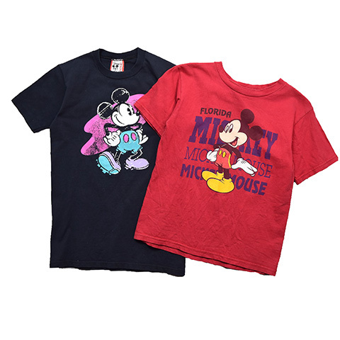 【USキッズ】 90S ディズニー キッズ ヴィンテージ ミッキーマウス Tシャツ 2枚セット Disney ディズニーランド 子供用 古着 BA3715_画像1