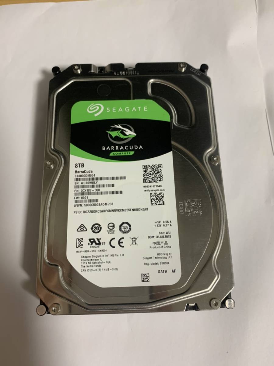 新品未使用 Seagate HDD 8TB ST8000DM004-