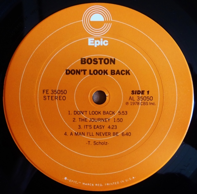 BOSTON「DON’T LOOK BACK」米ORIG [初回FE規格EPICオレンジ] ステッカー有シュリンク美品_画像5