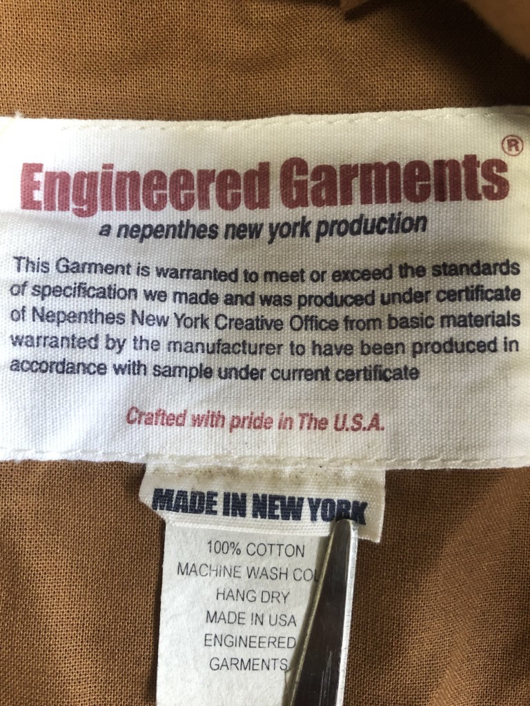 USA made #ENGINEERED GARMENTS engineered garment cotton the best double breast 
