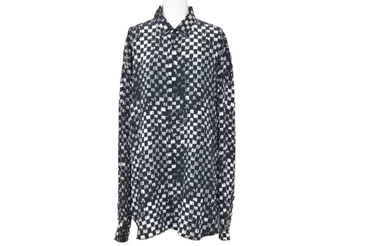 玄関先迄納品 極美品 正規品 49597 中古 サイズ40 ブラック シルク 501978 ブロックチェック 長袖シャツ サンローラン LAURENT SAINT Lサイズ 玄関先迄納品 極美品 正規品 49597 中古 サイズ40 ブラック シルク 501978 ブロックチェック 長袖シャツ サンローラン LAURENT SAINT Lサイズ
