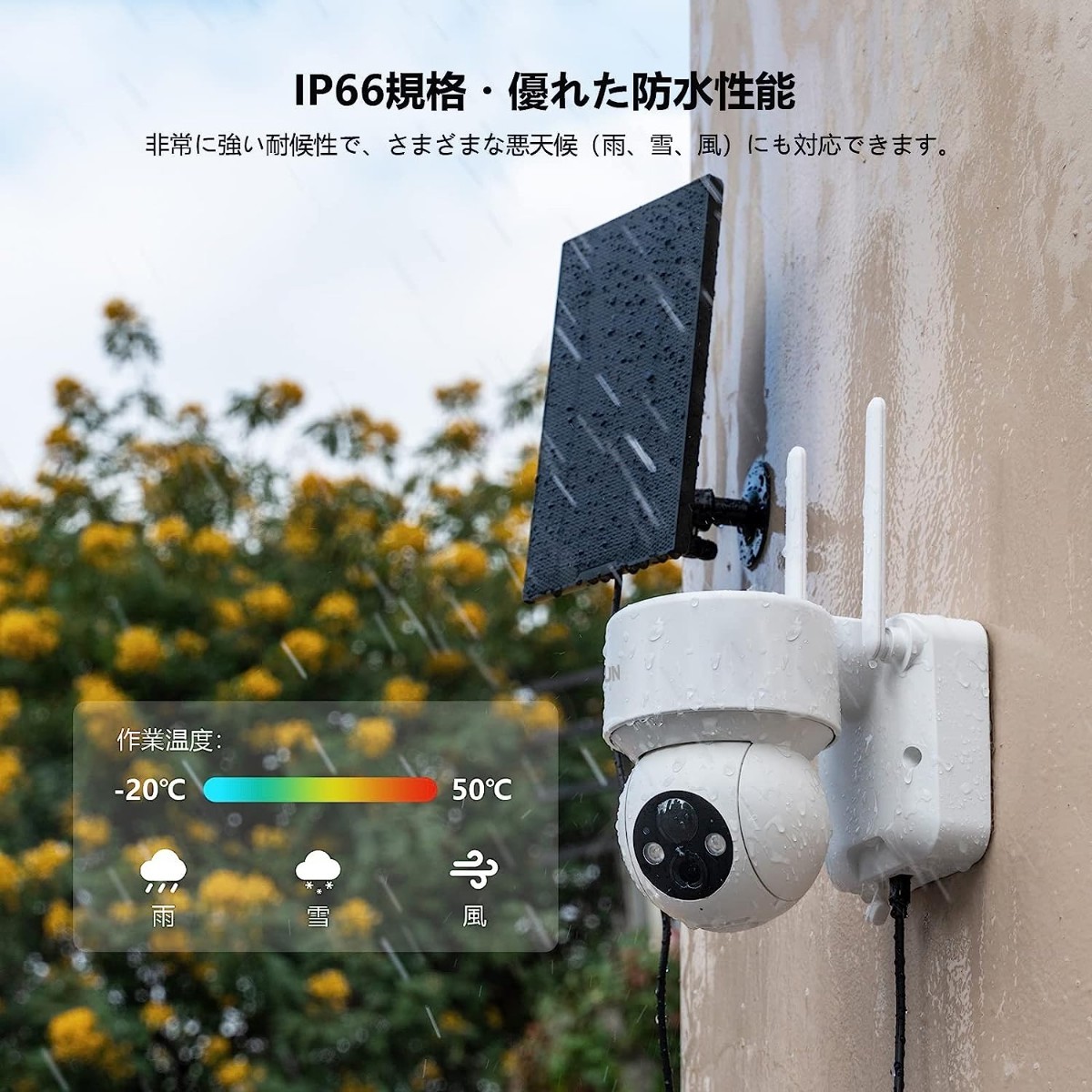 [ new goods ]BOIFUN security camera outdoors solar wireless / WIFI nighttime color photographing bread 355° tilt 120° 360° wide-angle photographing monitoring camera outdoors no.599