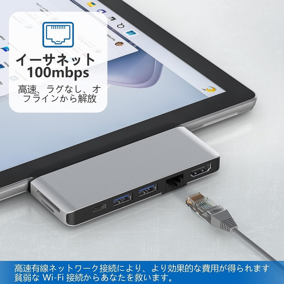 【ほぼ新品】USB ハブ 4K HDMI, USB-C Thunerbolt 4 (ビデオ+データ+100W PD充電), 2xUSB3.0, SD+TFカードリーダー, 100M LAN　no.921_画像6