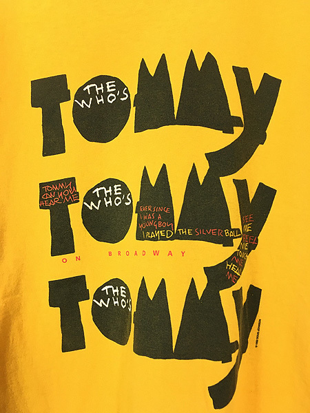 古着 90s The Who's Tommy オールド ミュージカル & ロック バンド Ｔシャツ XL 古着_画像2