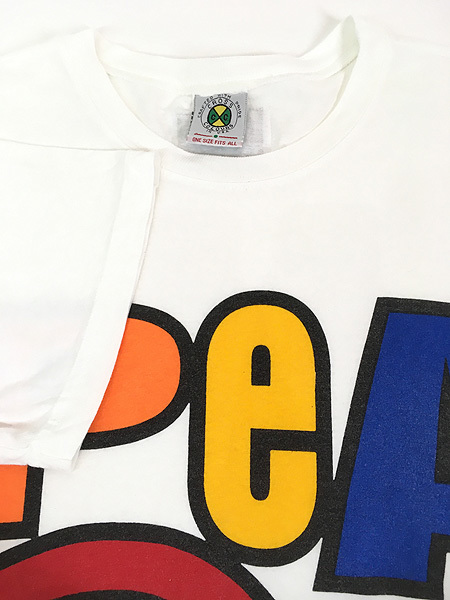 古着 90s USA製 CROSS COLOURS 「PEACE」 カルチャー Tシャツ XXL 古着_画像5