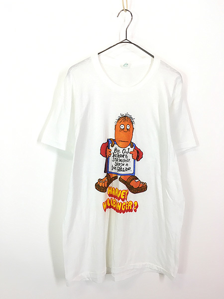 古着 70s USA製 Harvey Wallbanger? ポップ アート 染込み Tシャツ XL 古着