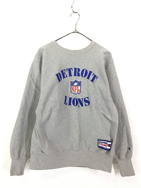 古着 90s USA製 Champion Reverse Weave NFL Detroit Lions ライオンズ リバース スウェット L 古着