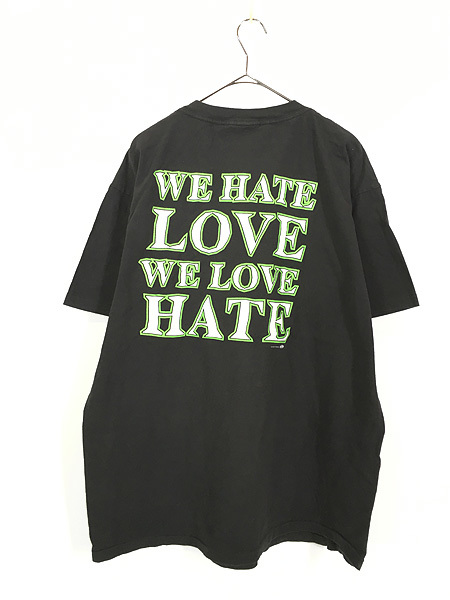 古着 90s USA製 Marilyn Manson 「WE HATE LOVE WE LOVE HATE」 ハード ロック Ｔシャツ XL 古着_画像3