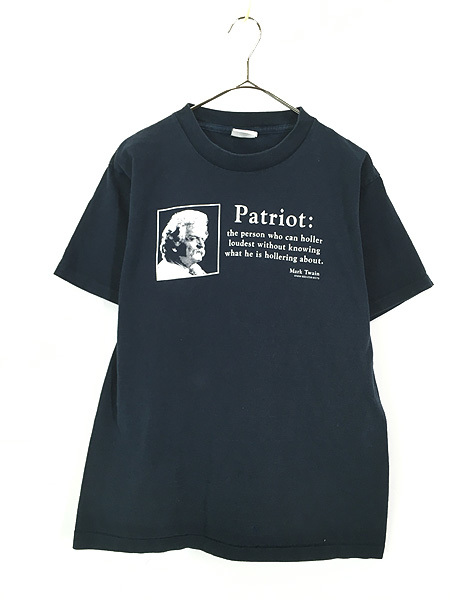 古着 90s USA製 Mark Twain 「Patriot」 偉人 フォト Tシャツ M 古着