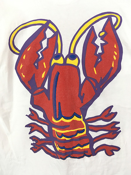 古着 90s USA製 Lobster Shanty ロブスター ポップ アート 両面 Tシャツ L 古着_画像2