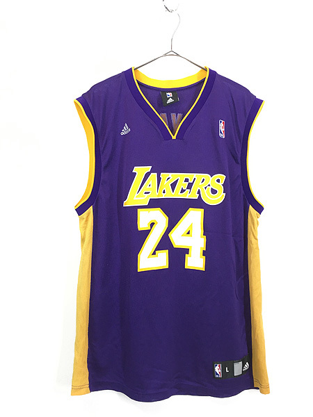 古着 adidas製 NBA Los Angeles Lakers No24 「BRYANT」 メッシュ タンクトップ L 古着