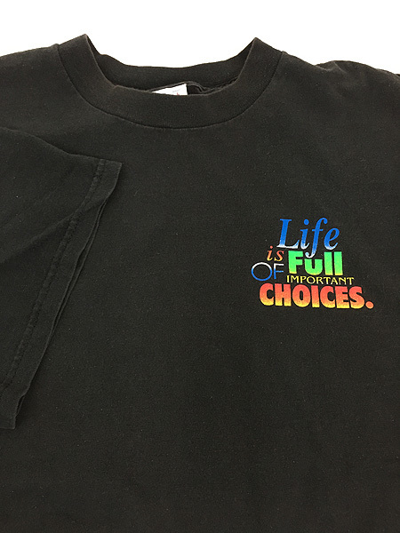 古着 90s USA製 Life is Full of Important Choices カラフル ギター Tシャツ L 古着の画像6