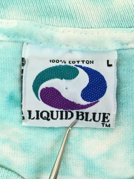 古着 90s USA製 LIQUID BLUE 深海 熱帯魚 おさかな タイダイ Tシャツ L 古着_画像8