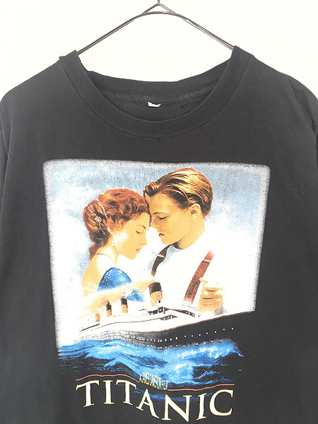 古着 90s USA製 A James Cameron Film TITANIC タイタニック アート ムービー Tシャツ XL位 古着_画像2