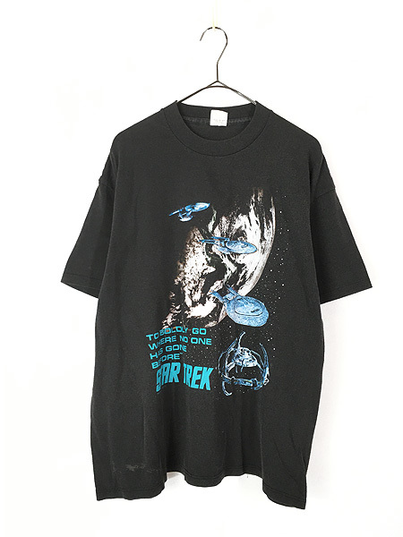 古着 90s USA製 STAR TREK スタートレック 宇宙船 SF ドラマ ムービー Tシャツ XL 古着