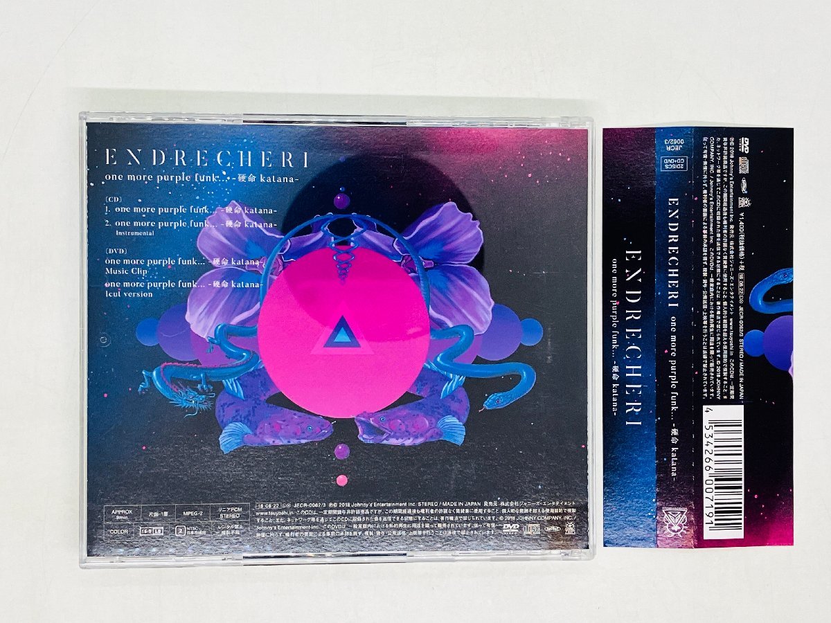 即決CD+DVD ENDRECHERI one more purple funk… 硬命 katana 堂本剛 帯付き W01_画像2