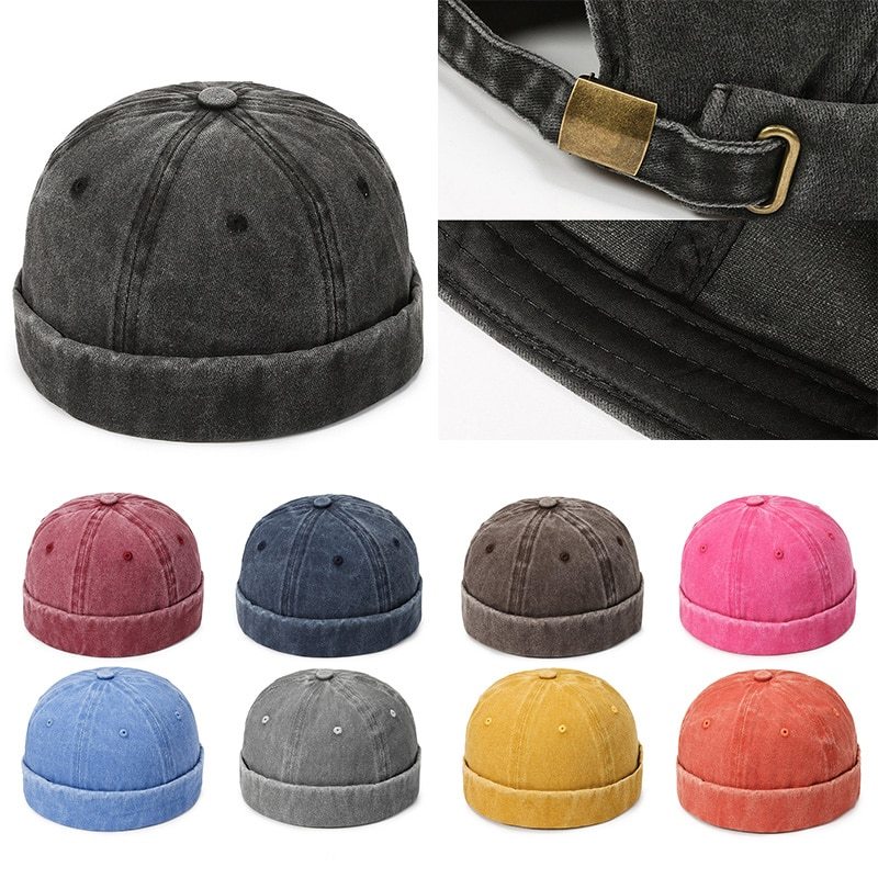 ユニセックス　セーラーキャップ　帽子　調節可能　カジュアル　ワンサイズ　 Black　ブラック_画像4