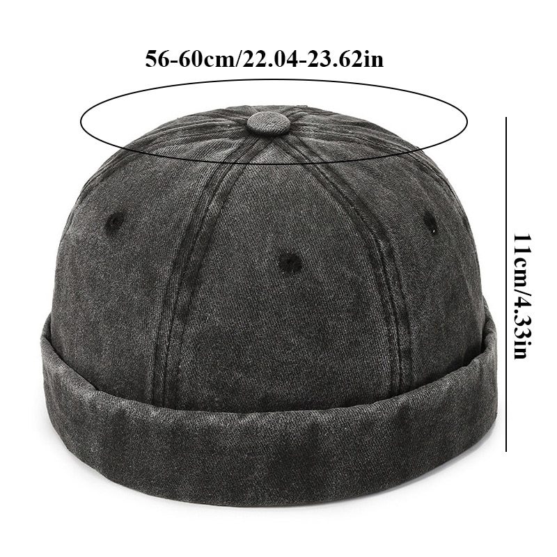 ユニセックス　セーラーキャップ　帽子　調節可能　カジュアル　ワンサイズ　 Black　ブラック_画像3