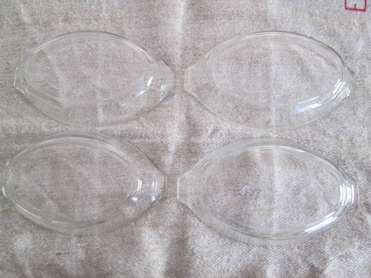  Pyrex PYREX heat-resisting glass. gratin plate 4 piece set ./ made in Japan i body odor lasIWAKIGLASS* oven cooking, various . cooking .