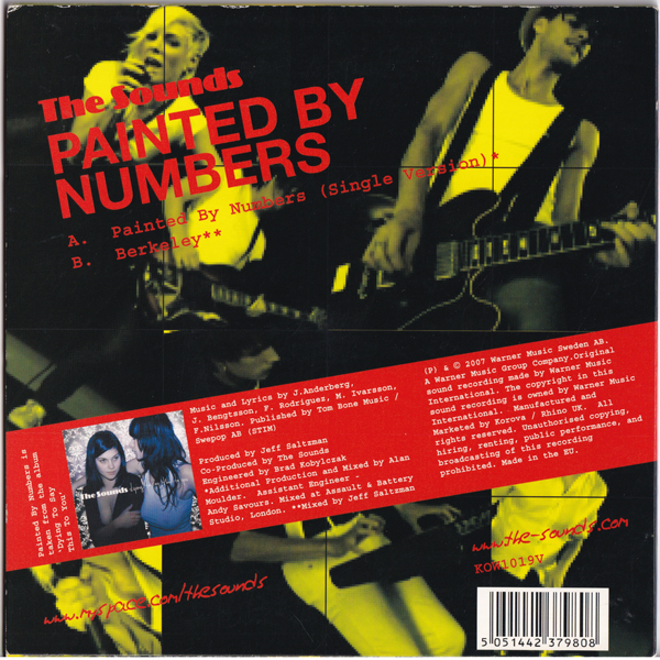 欧州7inch☆ THE SOUNDS Painted By Numbers (Single Version)（EU KOW1019V）ザ・サウンズ メイヤ スウェーデン_画像2