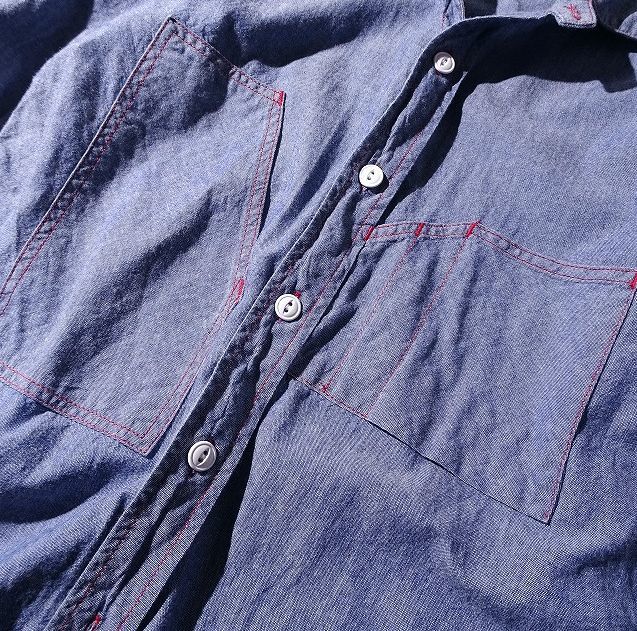 ENGINEERED GARMENTS engineered garments автомобиль n пятно - рубашка с длинным рукавом Work карман USA производства ремешок двойной патрубок (XS) o-451