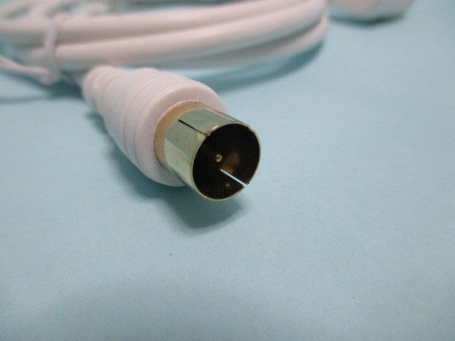  unused goods ** tv antenna cable 1m L type plug × strut plug gilding white coaxial cable white digital broadcasting BS CS correspondence *11737*k