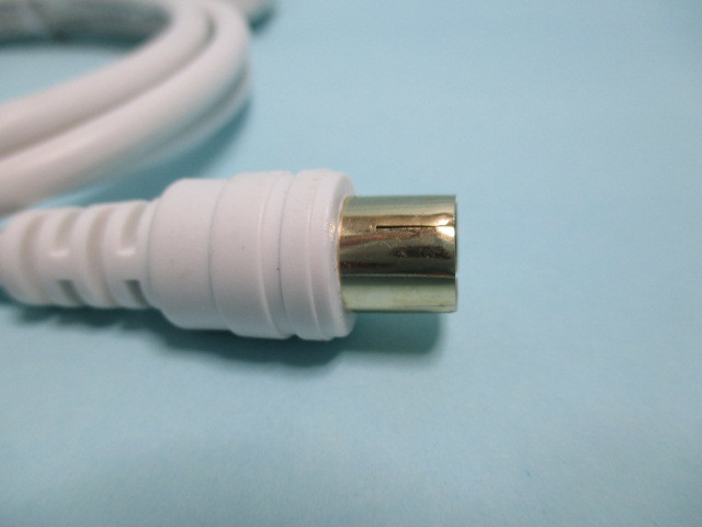  unused goods ** tv antenna cable 1m L type plug × strut plug gilding white coaxial cable white digital broadcasting BS CS correspondence *11737*k