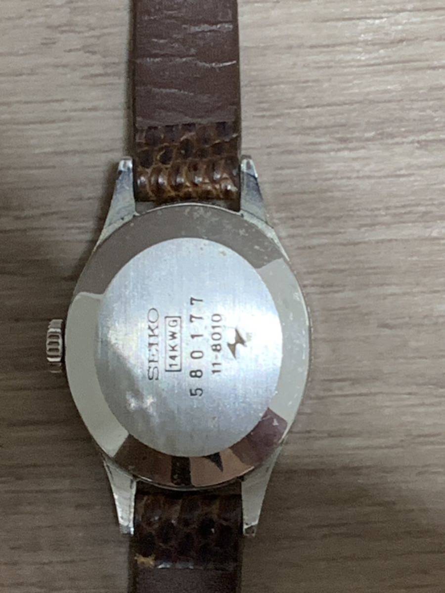 SEIKO 11-8010 セイコー Socie ソシエ 14KWG ホワイトゴールド　レディース腕時計 手巻き 稼働品_画像2