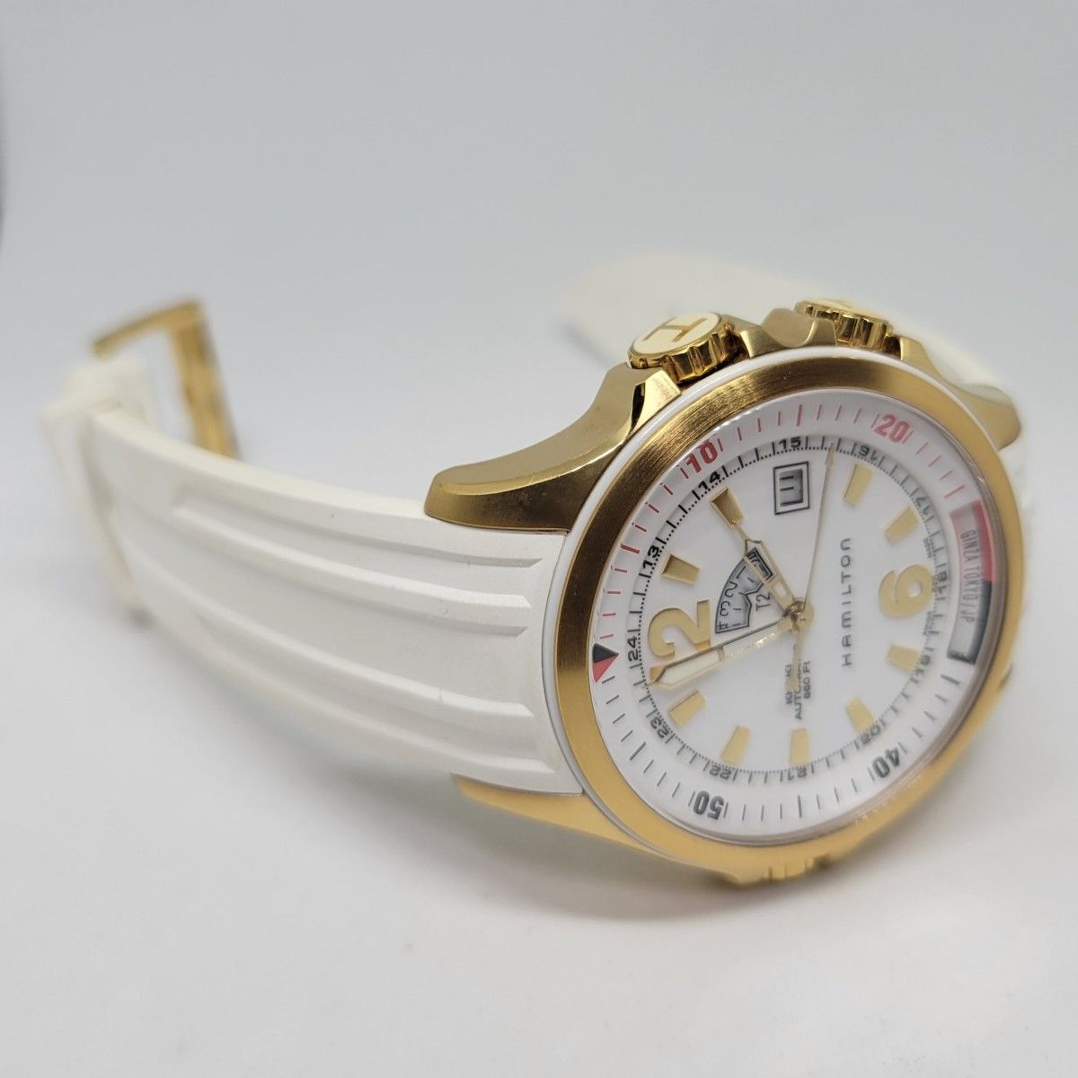 【超絶激レア見逃し厳禁！中古美品☆】Hamilton H77535825 ハミルトン カーキネイビー GMT ショッピングフリーク