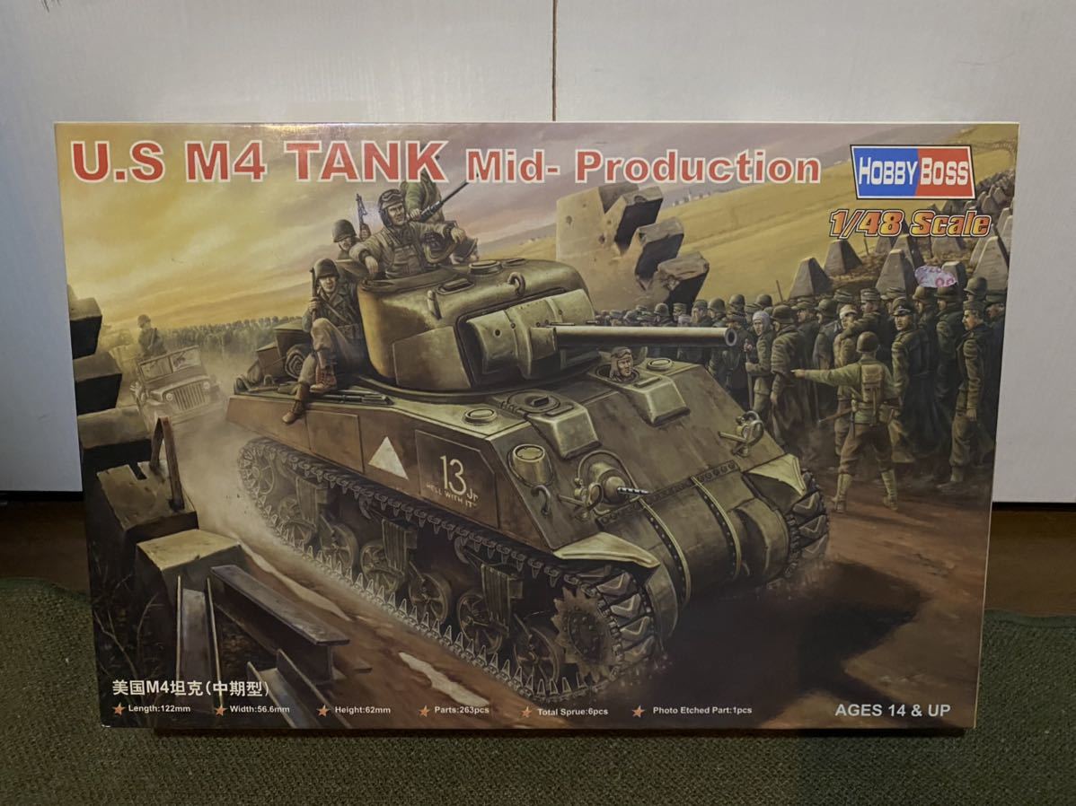 【1/48】ホビーボス 米軍 M4シャーマン 中期型 未使用品 プラモデル_画像1