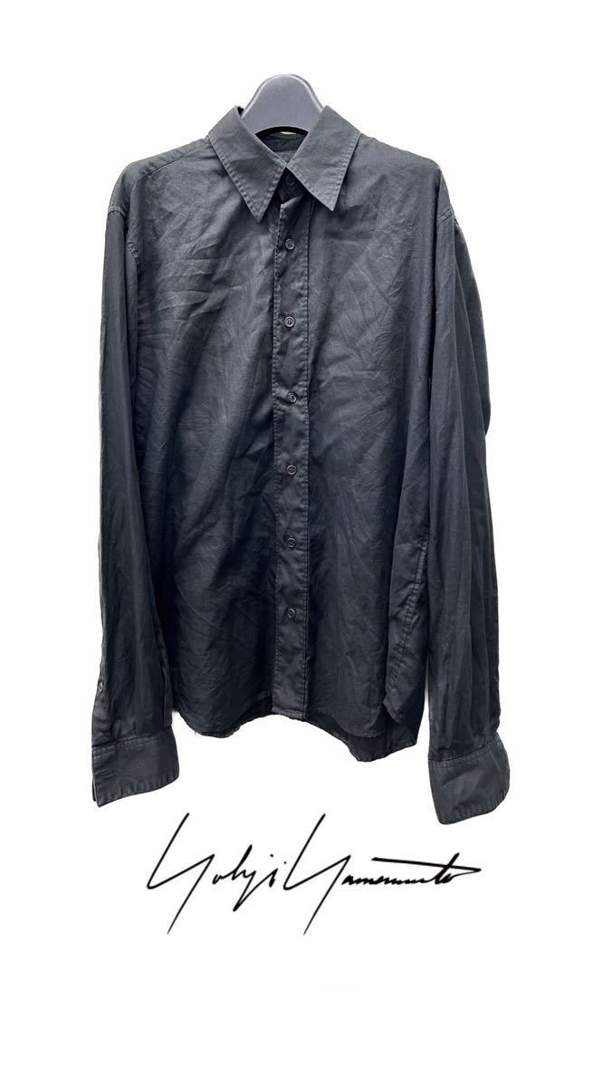 ◎Yohji Yamamoto ヨウジヤマモト　コスチュームドオム　costume d’homme シャツ　黒　shirt 表記サイズ2 モード系　S137