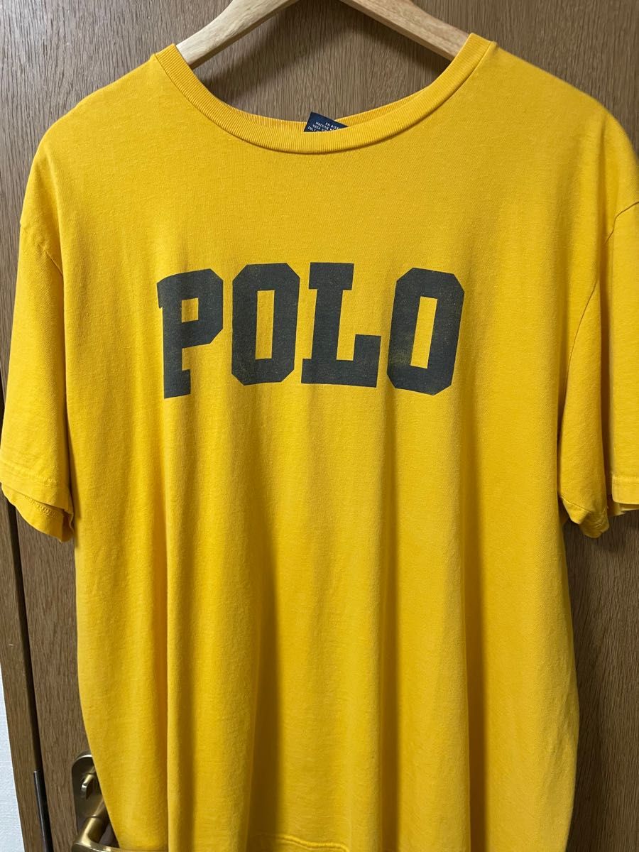 古着00年代　オールド ■ POLO ポロ ラルフローレン ビッグ ロゴ プリント 半袖 Tシャツ ( メンズ L ) 
