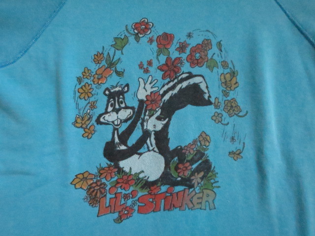 USA製 ビンテージ ６０S アメキャラ 半袖 スウェット LIL STINKER ７０S 単色 VINTAGE 古着 アメカジ SWEAT チャンピオン CHAMPION OLDの画像1