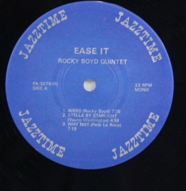 中古LP「EASE IT / イーズ・イット」ROCKY BOYD QUINTET / ロッキー・ボイド・クインテット KENNY DOHAM MONOの画像4