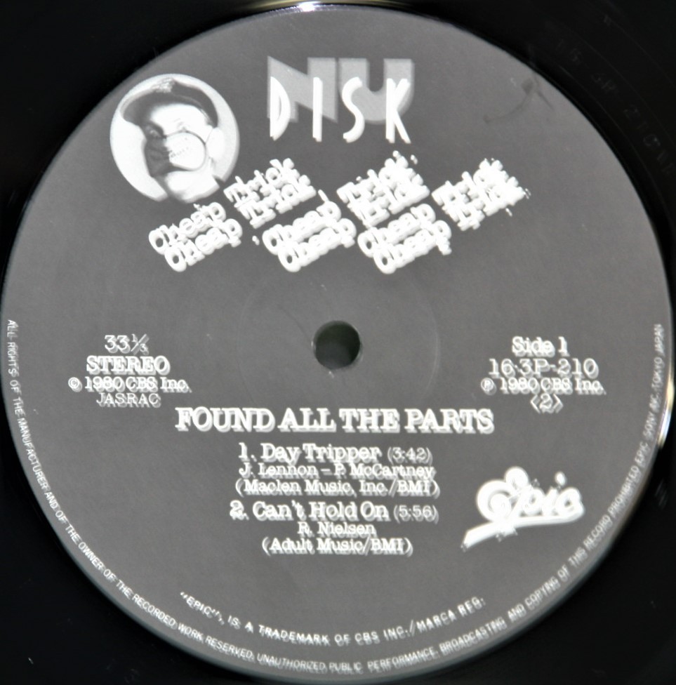 中古10inch「デイ・トリッパー / Found All The Parts 」チープ・トリック / Cheep Trick 横帯付き_画像3