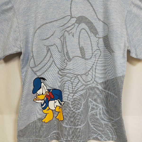 ディズニーランド　半袖Ｔシャツ　ドナルドダック　キャラクター柄　アニメ　デカロゴ　ビッグプリント　くすみカラー　ゆるだぼ　青_画像3