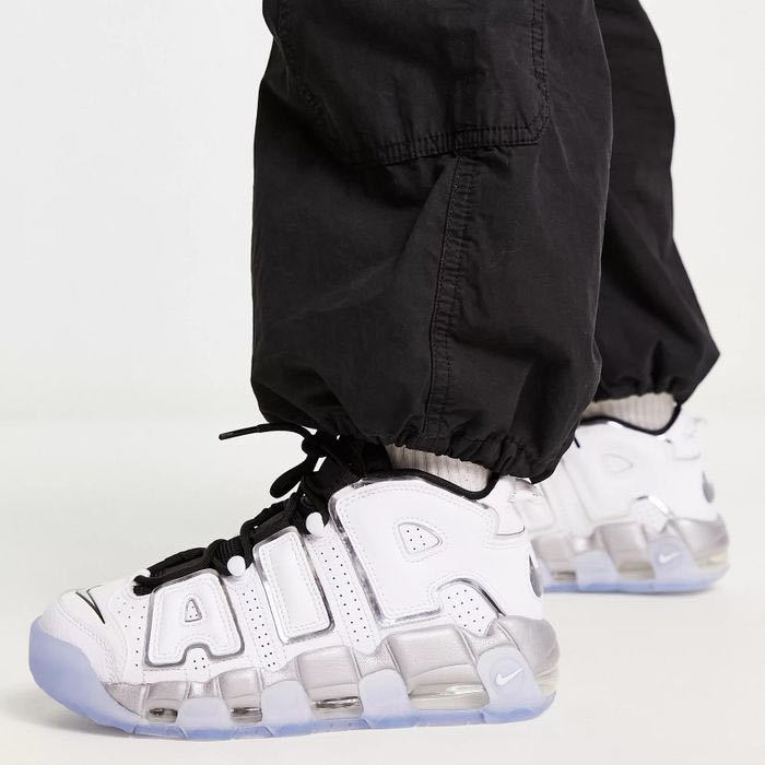 新品未使用 ナイキ エアモアアップテンポ 25cm レア モアテン メタリックシルバー NIKE AIR MORE UPTEMPO DV7408-100 ホワイト AIRMAX 95_画像2