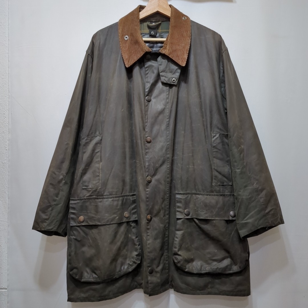 バブアー Barbour ボーダー BORDER メンズ 42 L相当 オイルドジャケット 英国製 オリーブ ヴィンテージ ビンテージ