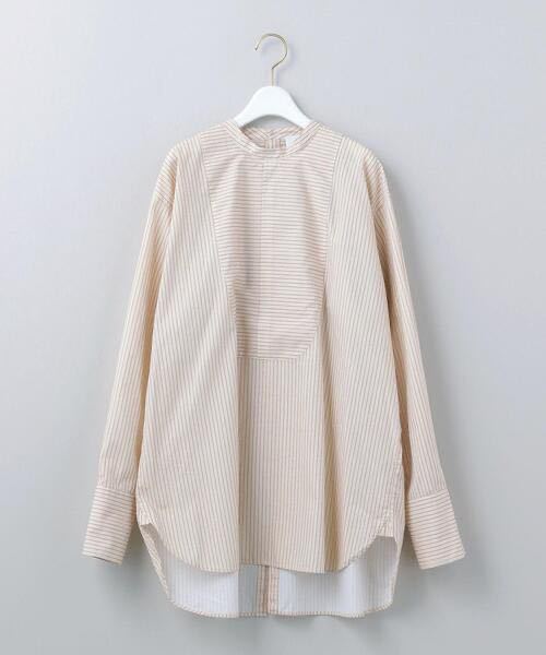 <6(ROKU)>STRIPE BAND COLLAR SHIRT/ shirt ¥20,900 38 23623 cotton 100%
